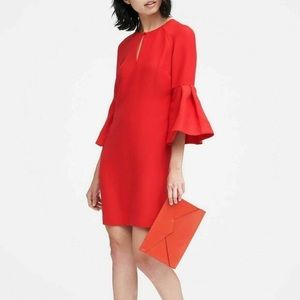 Red Crepe Bell Dress